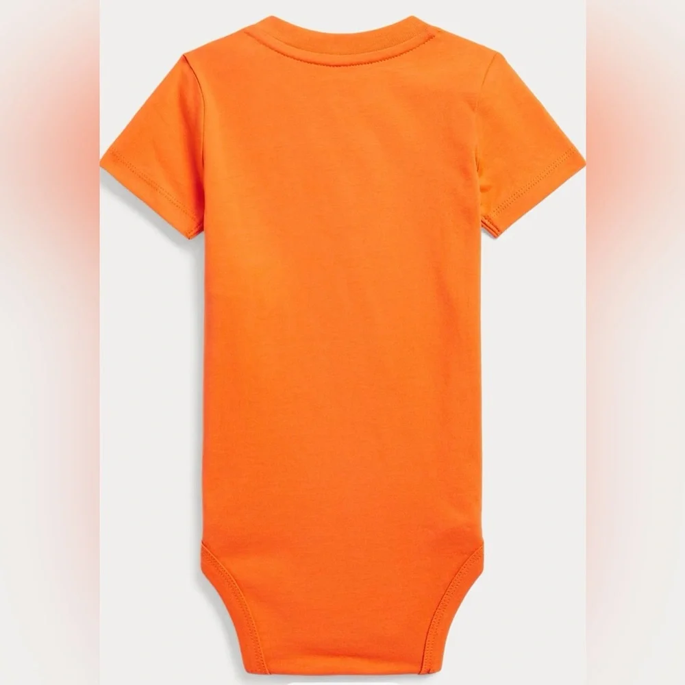 Ralph Lauren Toddler Sz 24m Lifeboat Orange Polo Bear‎ Cotton Jersey Bodysuit